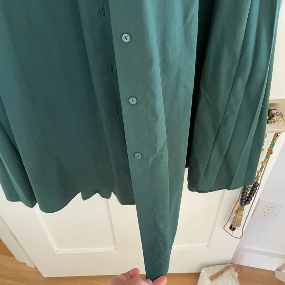 Zara Hunter Green Midi Pleated Dress - Picture 6 of 15